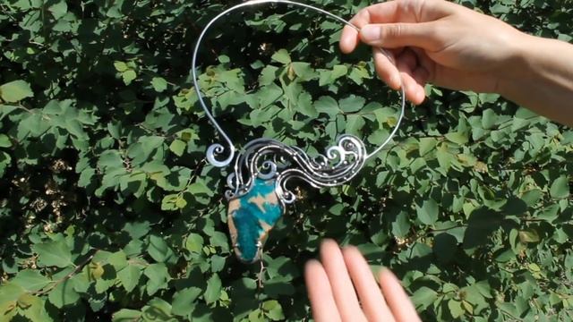 Колье-петля с диоптазом 💚Метида 💚