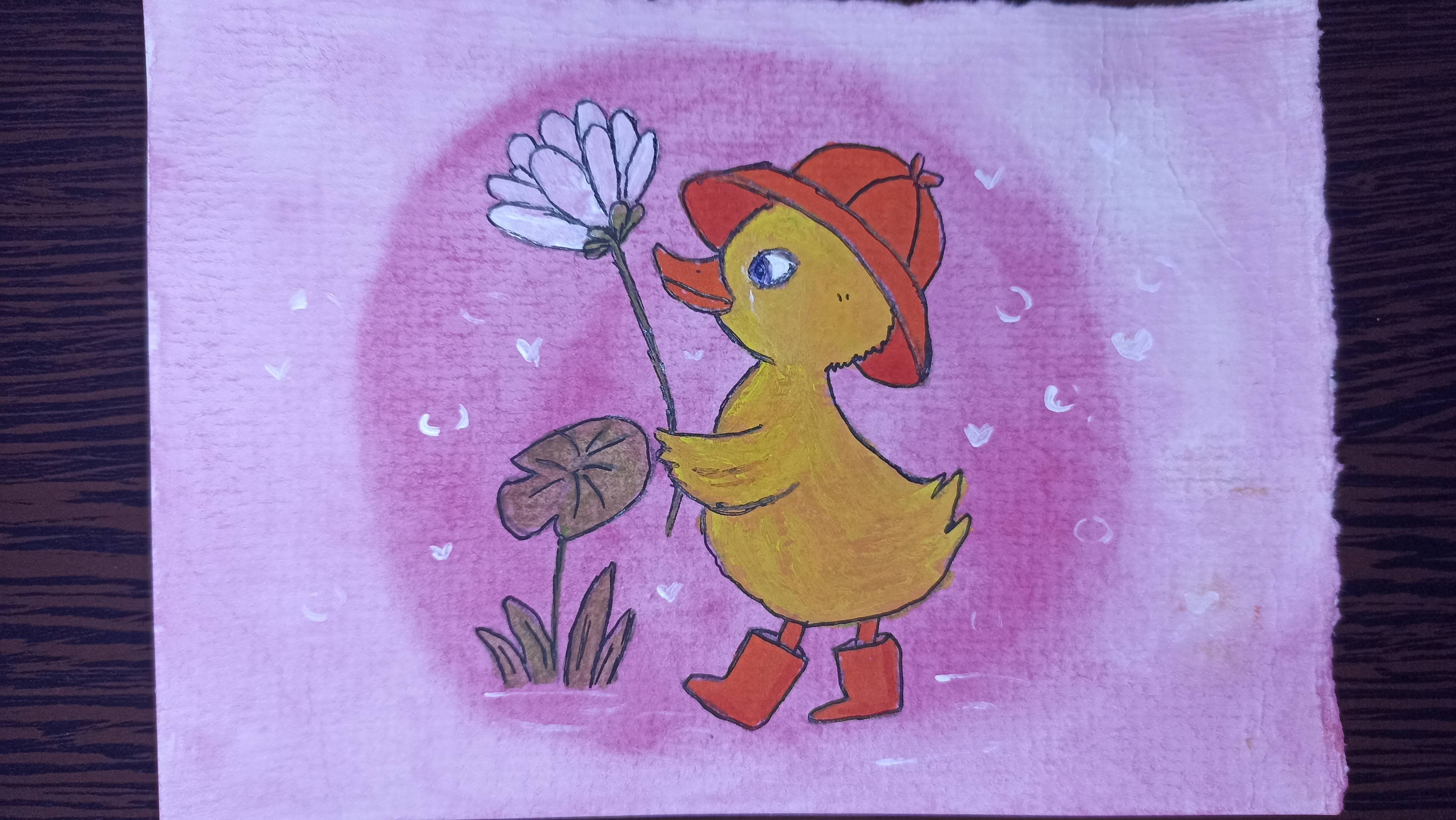 Рисунок акварелью / Утенок