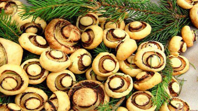 Вкусное печенье Грибочки