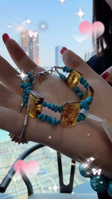 250529-10 Turquoise & Amber Bracelet: Time’s Symphonic Poem on the Wrist