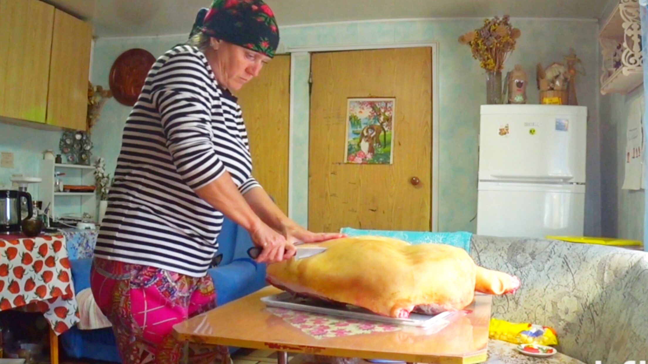 Деревня,не знаю как подойти, разбирусь с мясом, влог