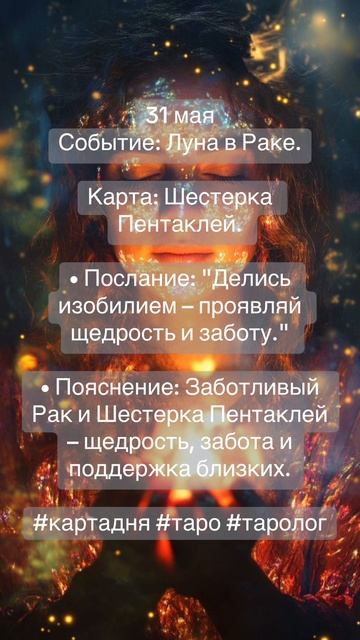 Карта дня Таро 31.05.2025