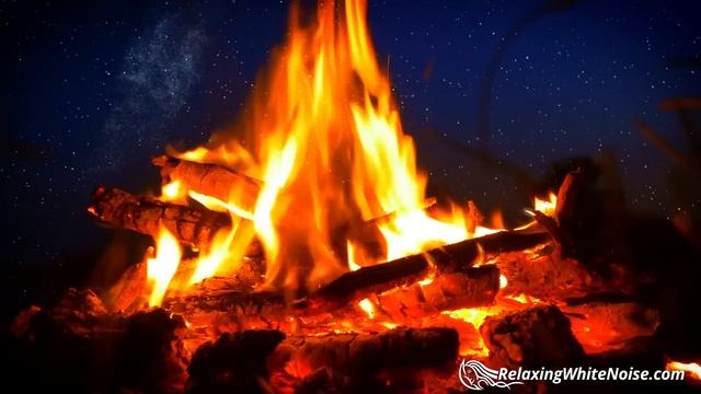 Campfire & River Night Ambience 10 Hours | Nature White Noise for Sleep, Studying or Relaxation