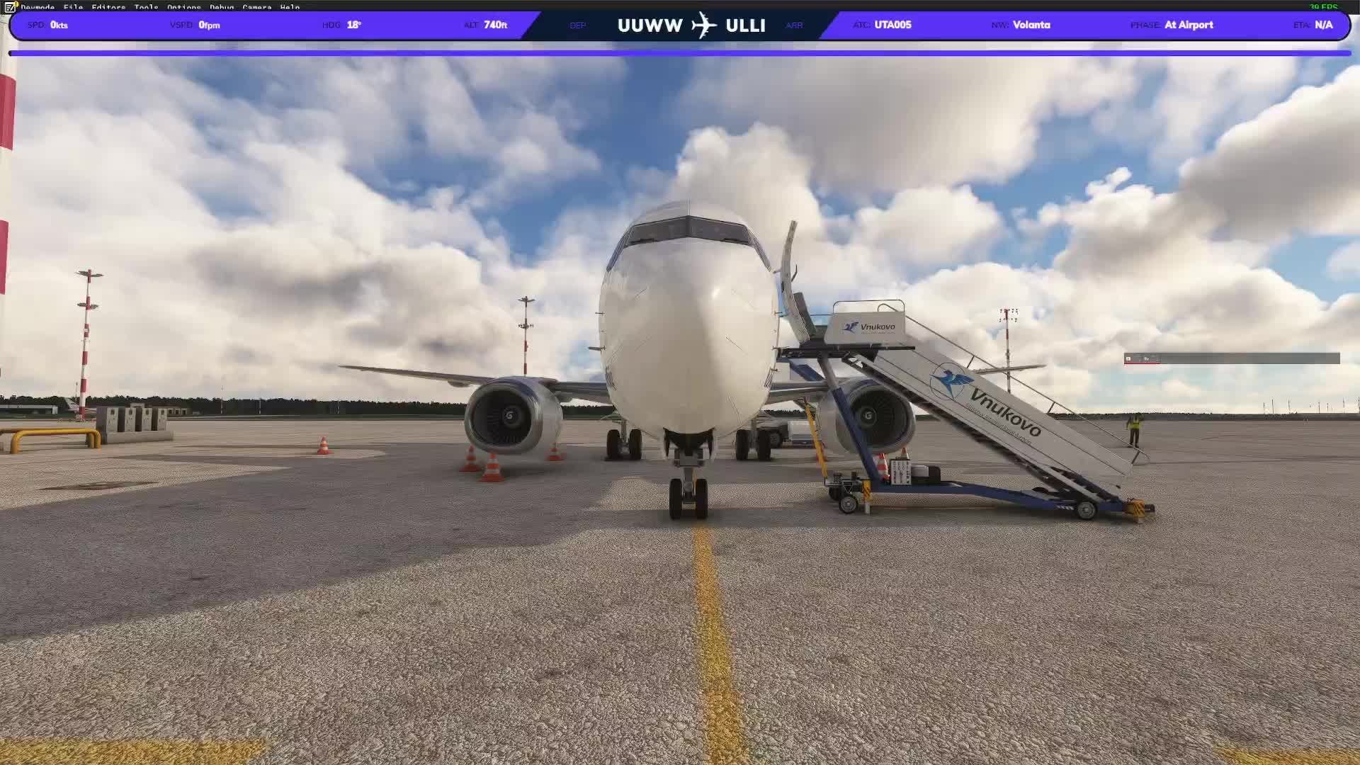 MSFS 2020, GSX, CSS 737-500, UTA005, Vatsim, Moscow(UUDD) - St Petersburg(ULLI)