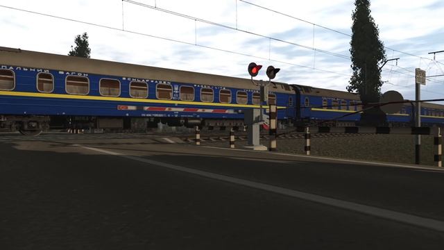 ЧС8-009 з вагонами РІЦ на переїзді | Trainz 19