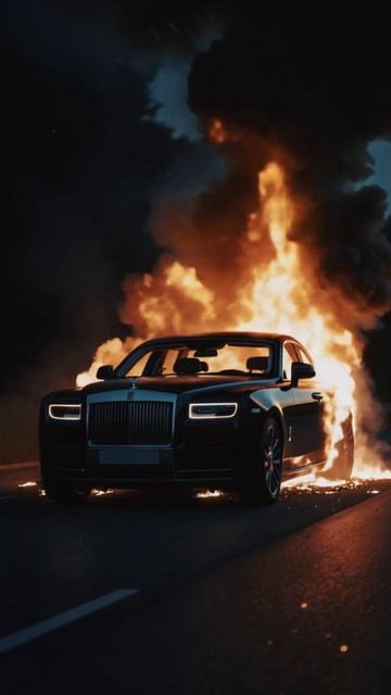 Is it realistic? Burning Rolls-Royce #rollsroyce #shorts #aivideo #ai
