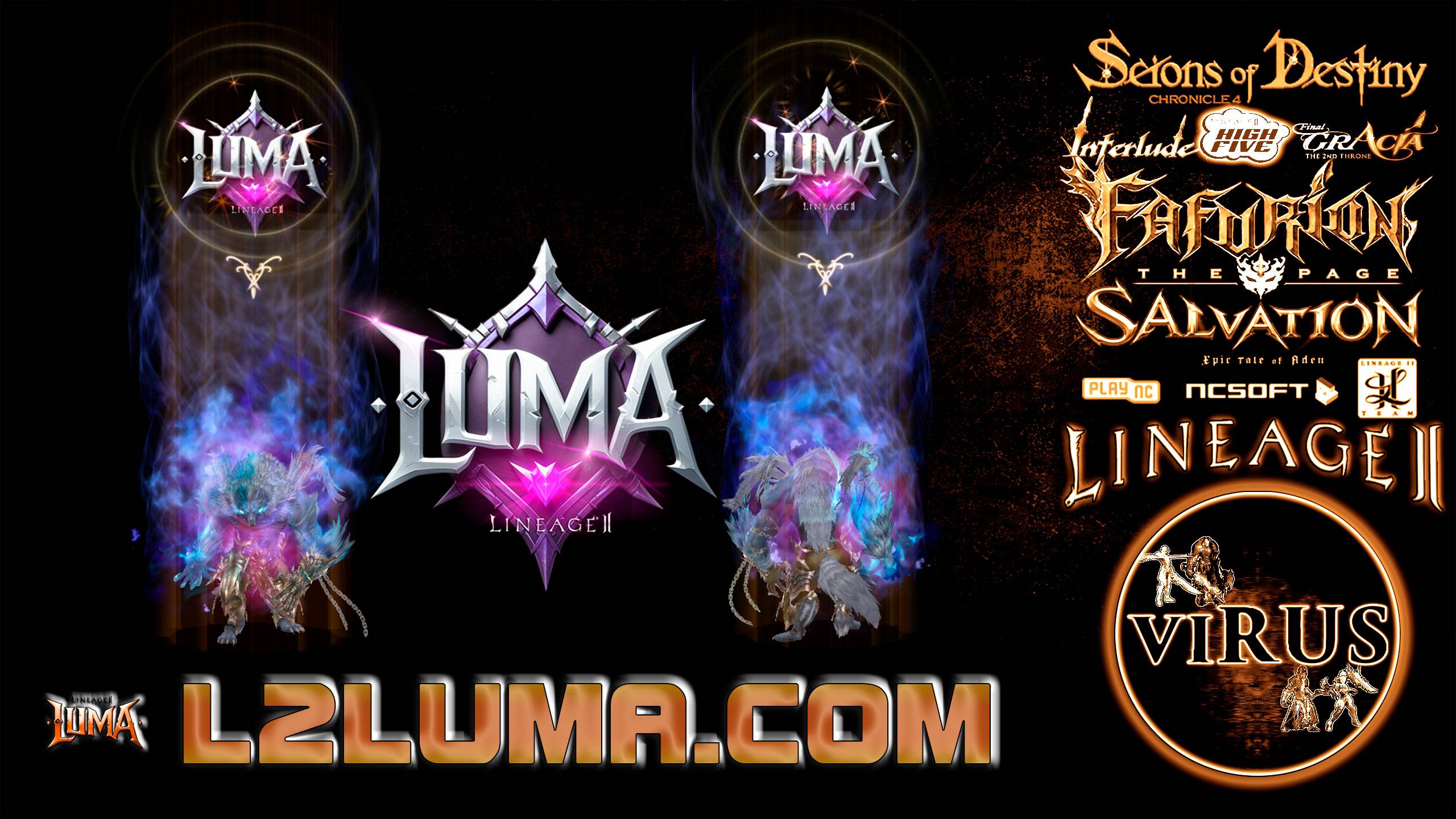New NPC with logo for www.L2luma.Com server. LINEAGE II-Interlude ◄√i®uS►