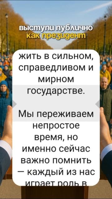 Зачитай речь как: ПРЕЗИДЕНТ СТРАНЫ.
