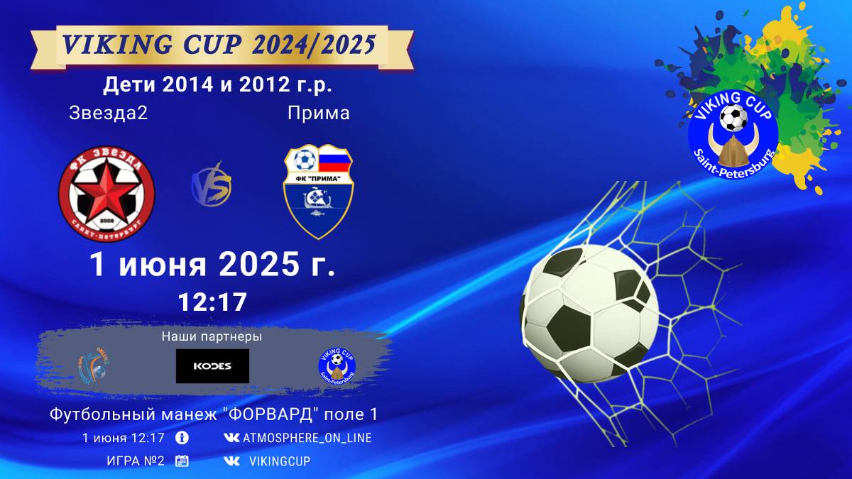 ФК "Звезда2" - ФК "Прима"/VIKING CUP, Игра №2, 01-06-2025 12:17