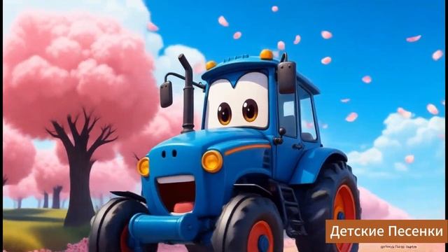 Синий трактор по полям едет в Японию 🚜🌸🎌Детские Пе?