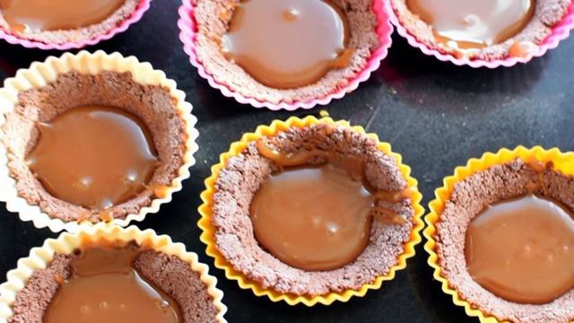 Карамельные кексики без выпечки
