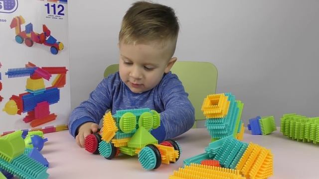 Рома и Диана ★ Конструктор БРИСТЛ Bristle Blocks Распаковка Строим Машинку и Дом Bristle Blocks revi