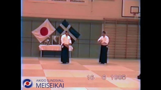 56 Aikido Gyaku Hanmi Uchikaiten Yonkyo Nishio Sensei Uppsala 1995