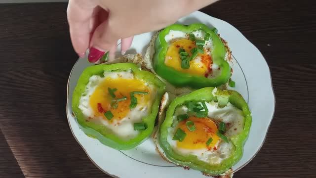 Яичница с болгарским перцем за 5 минут. Быстро и вкусно.