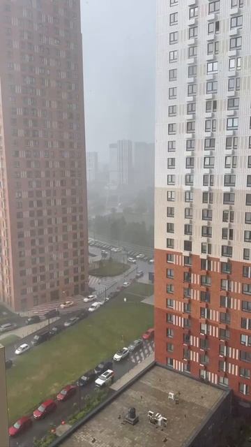 ⛈️В Москву пришла гроза, дождь, град и ветер