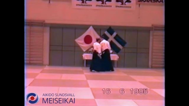 60 Aikido Gyaku Hanmi b4 grabbing Kotegaeshi Nishio Sensei Uppsala 1995