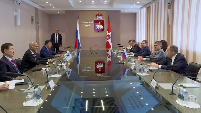С.В. Лавров с делегацией Международной конференции азиатских политических партий, 29 мая 2025 года
