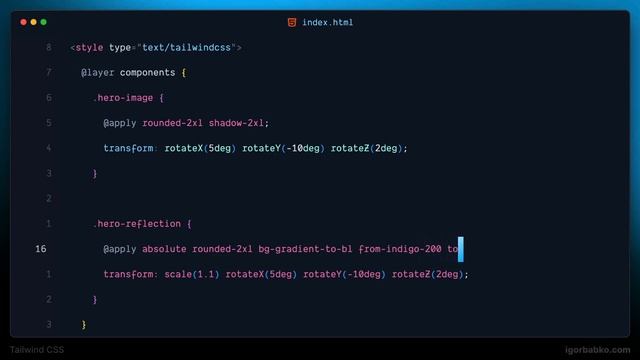 Верстка на Tailwind CSS #3 - Отражение
