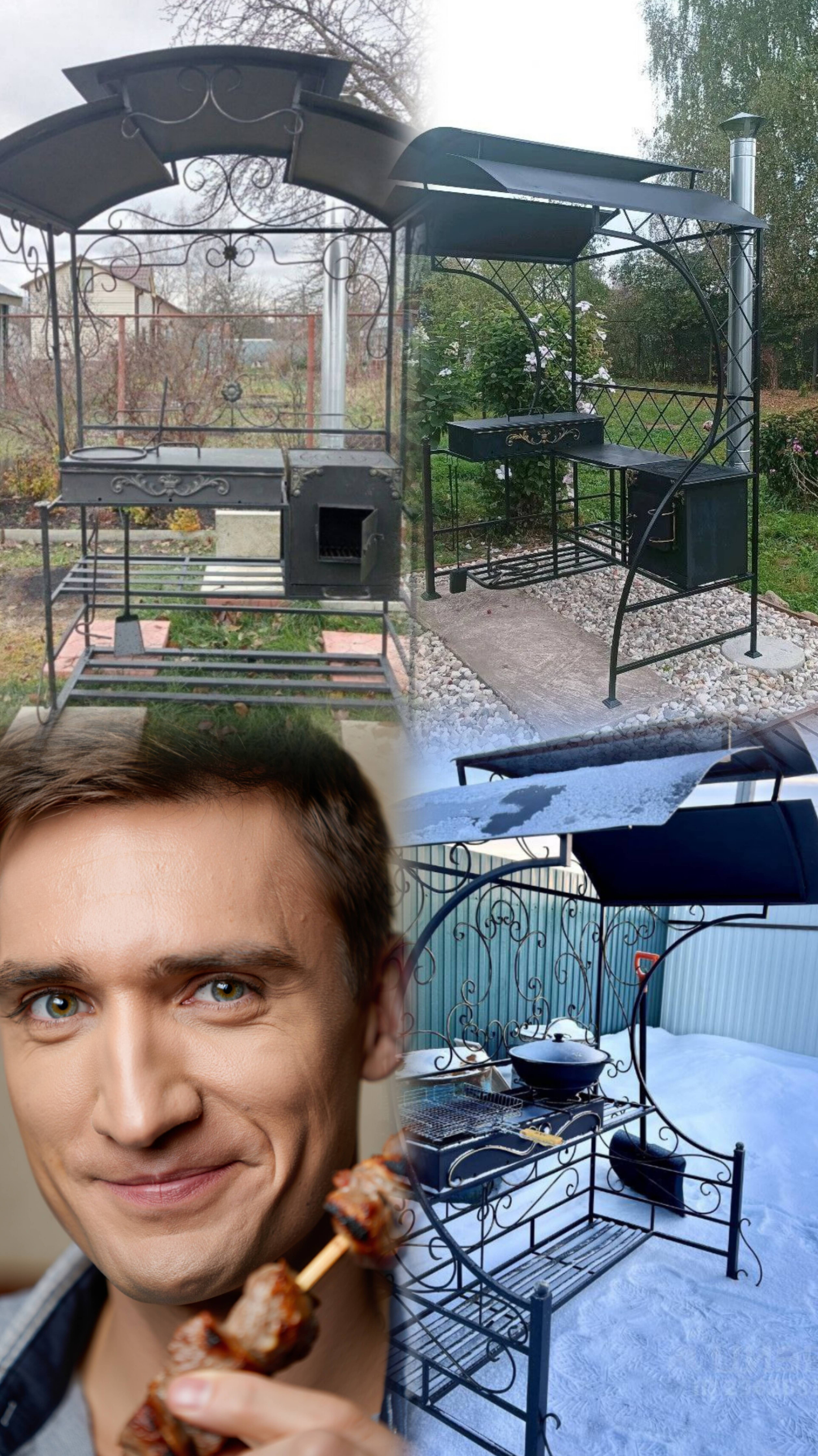 Мангал Крым, Подмосковье, Очаг с крышей по т.84957644402 или mos-mangal.ru