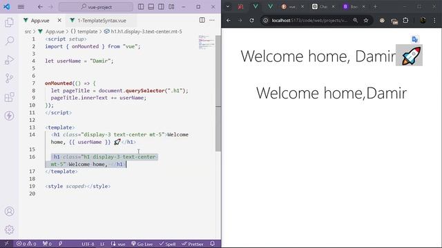 4. Лёгкий вывод JS на страницу: {{ template syntax }} во Vue 3