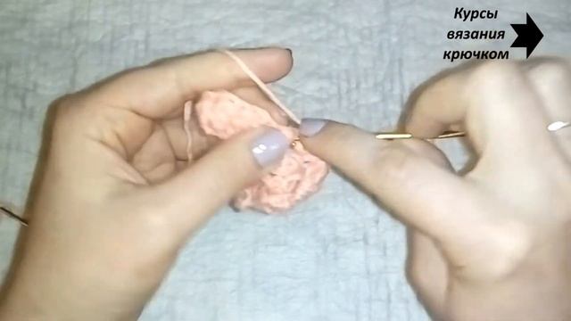 Узор крючком из пышных столбиков. Узор №3