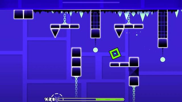 Как пройти перевёрнутый корабль  в Geometry Dash, в уровнях Ju