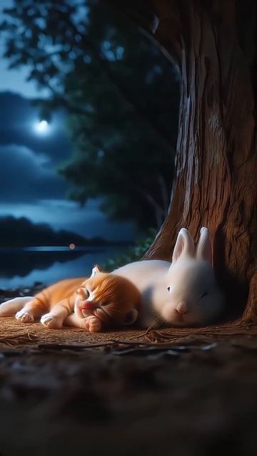 Верные друзья 😺🐇🐿️