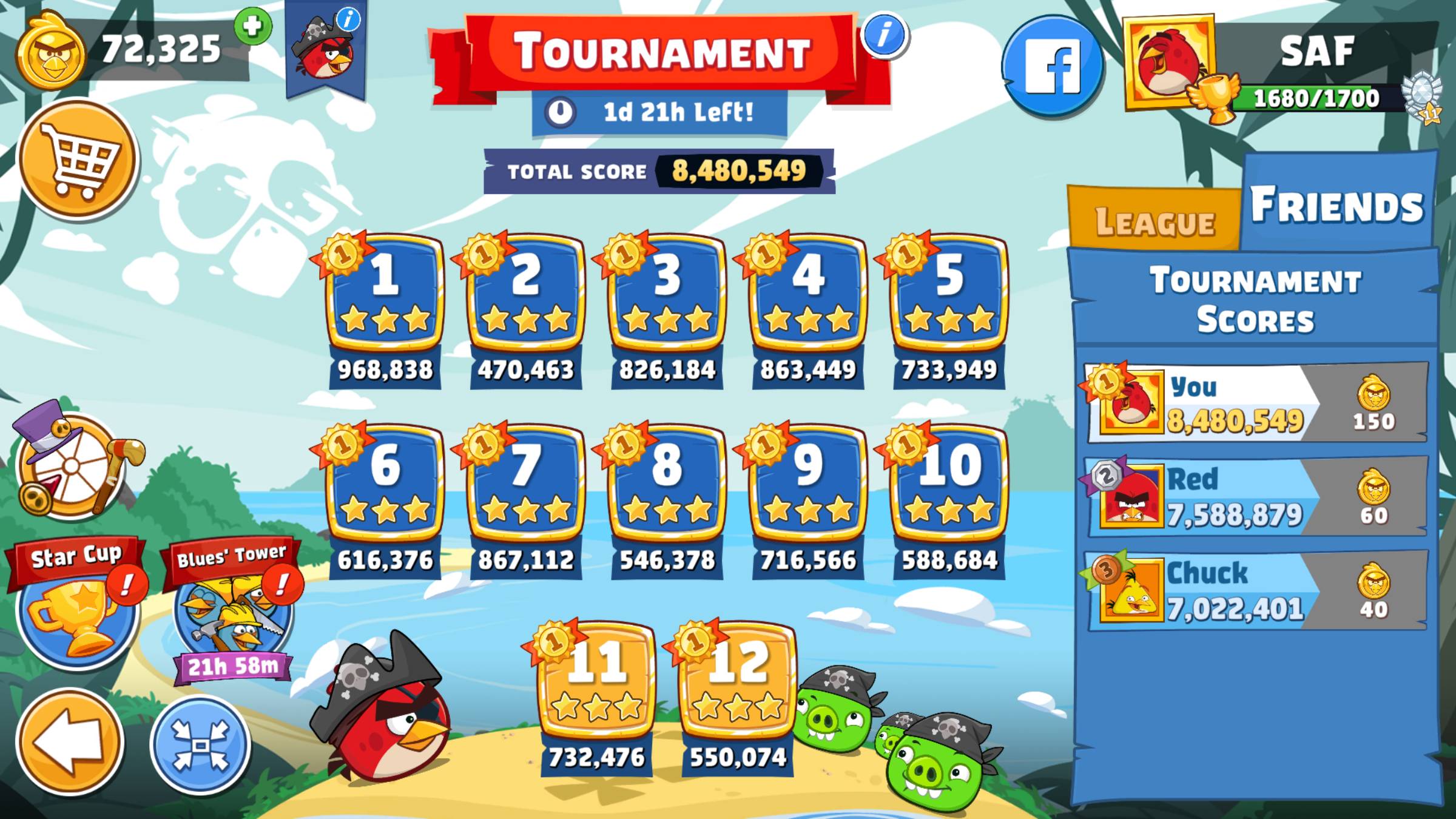 Angry Birds Friends. Турнир (31.05.2025). Все уровни 3 звезды. Прохождение от SAFa.