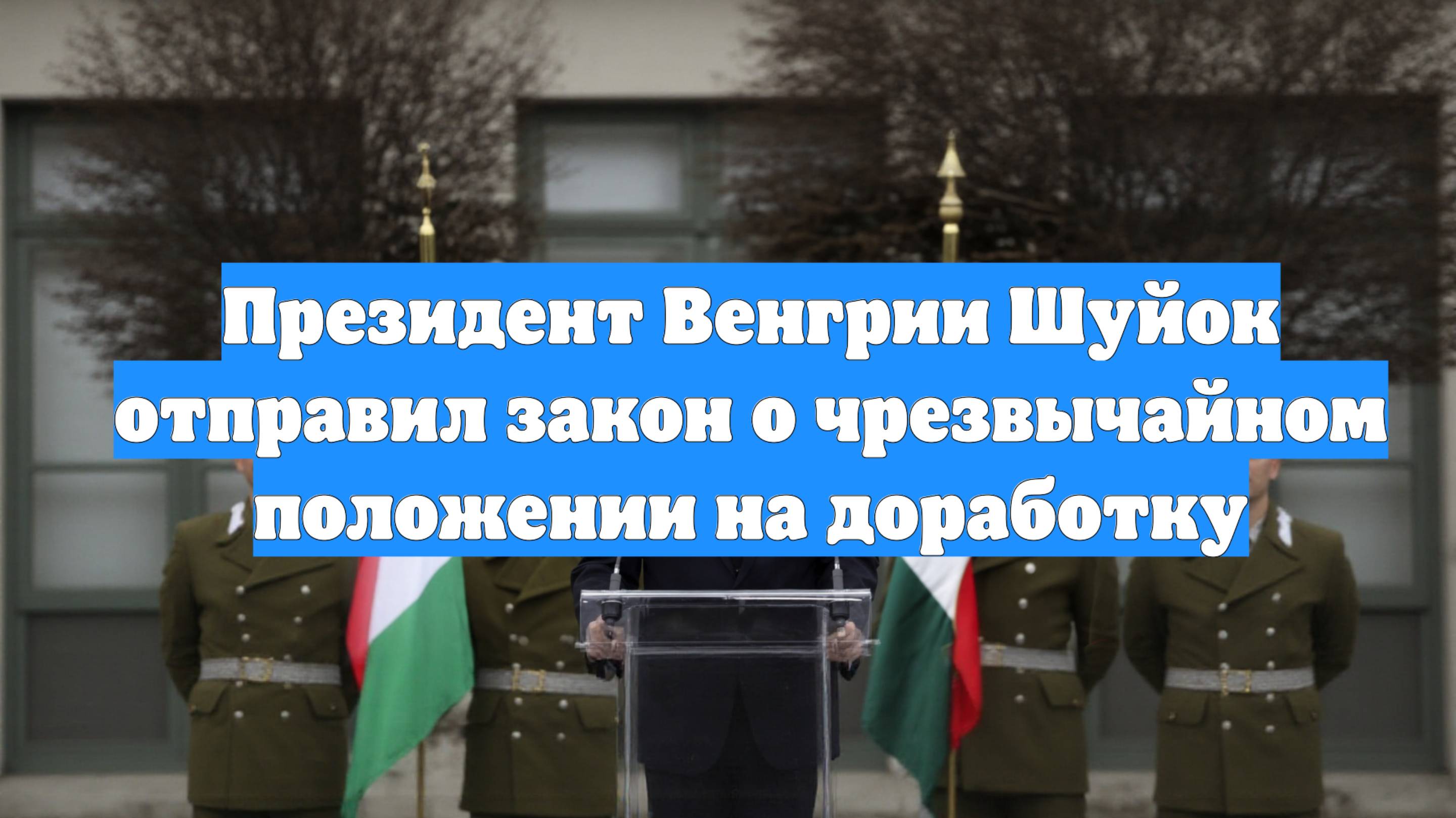 Президент Венгрии Шуйок отправил закон о чрезвычайном положении на доработку