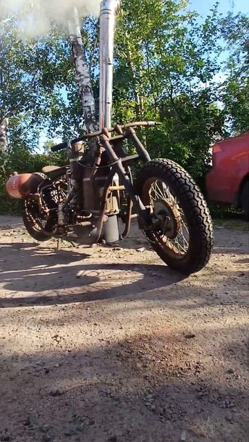 Паровой мотоцикл. Steam bike.