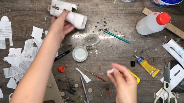 1 часть крафта АКМ из картона [Цевьё и газовая трубка]