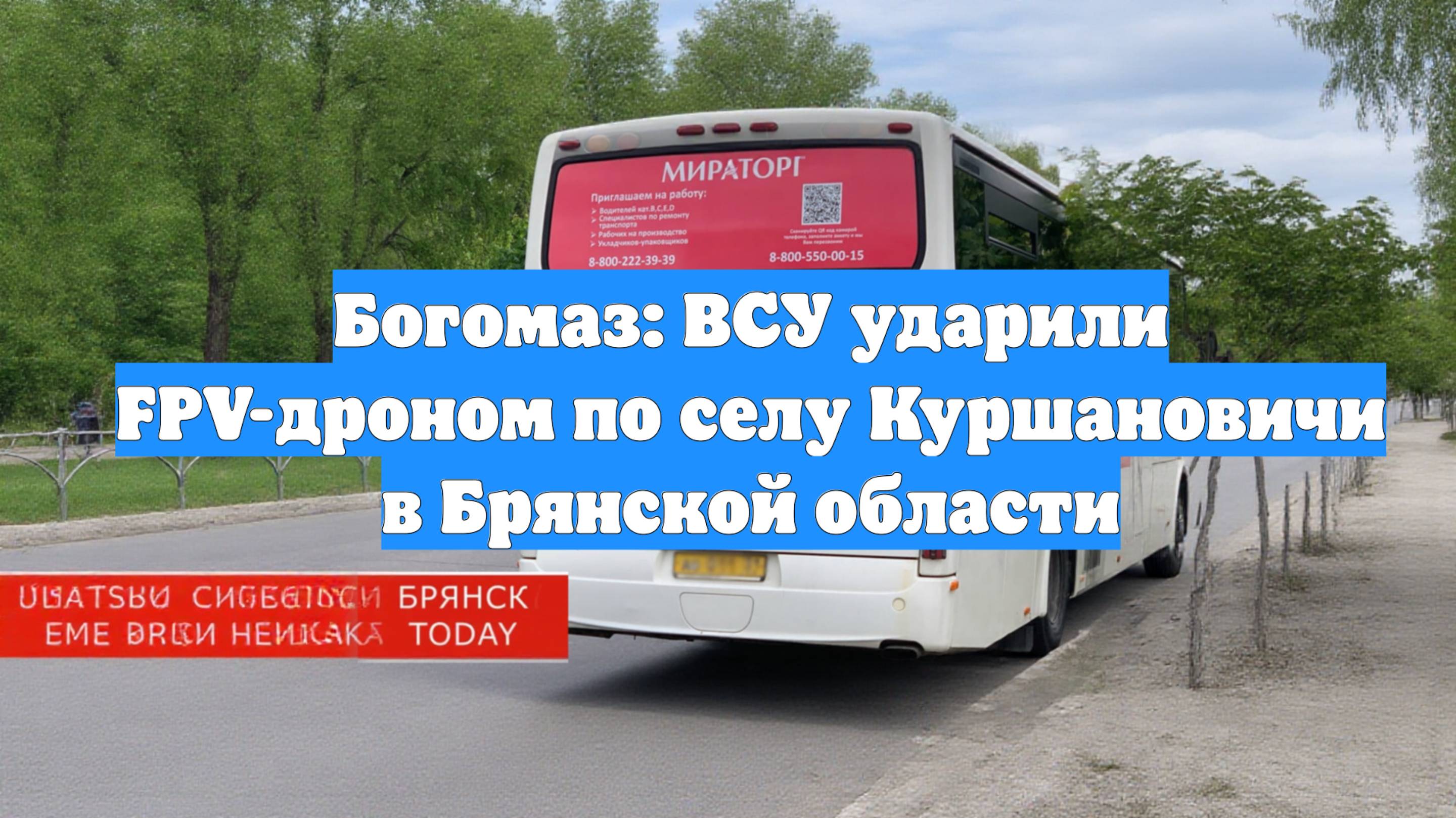 Богомаз: ВСУ ударили FPV-дроном по селу Куршановичи в Брянской области