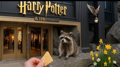 Посетили магазин Harry Potter в Чикаго . Покормили Чикагских енотов .