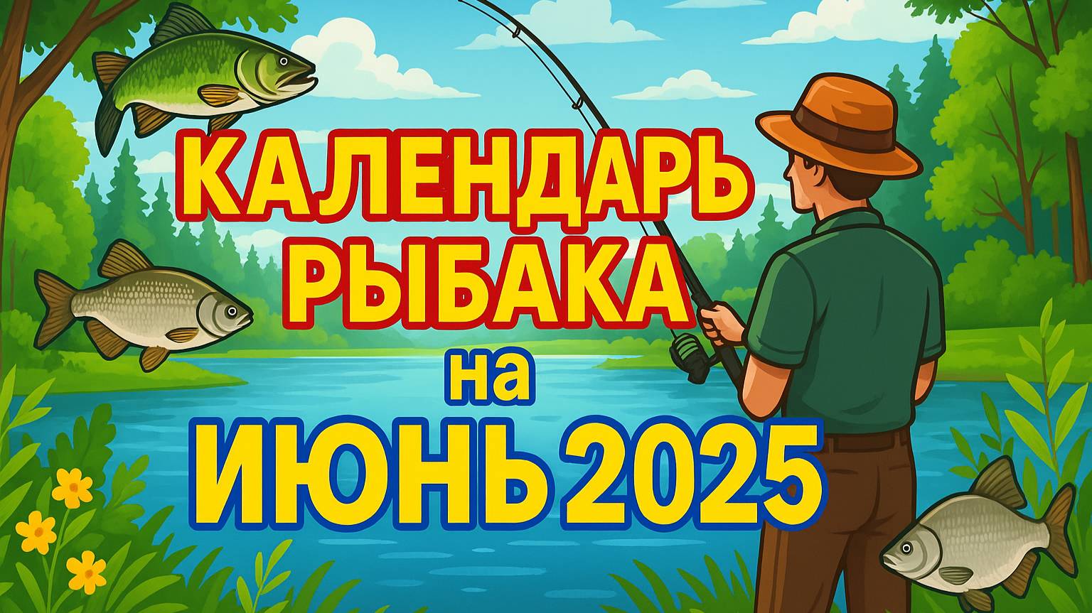 Календарь рыбака на Июнь 2025 - Прогноз клева рыбы на Июнь