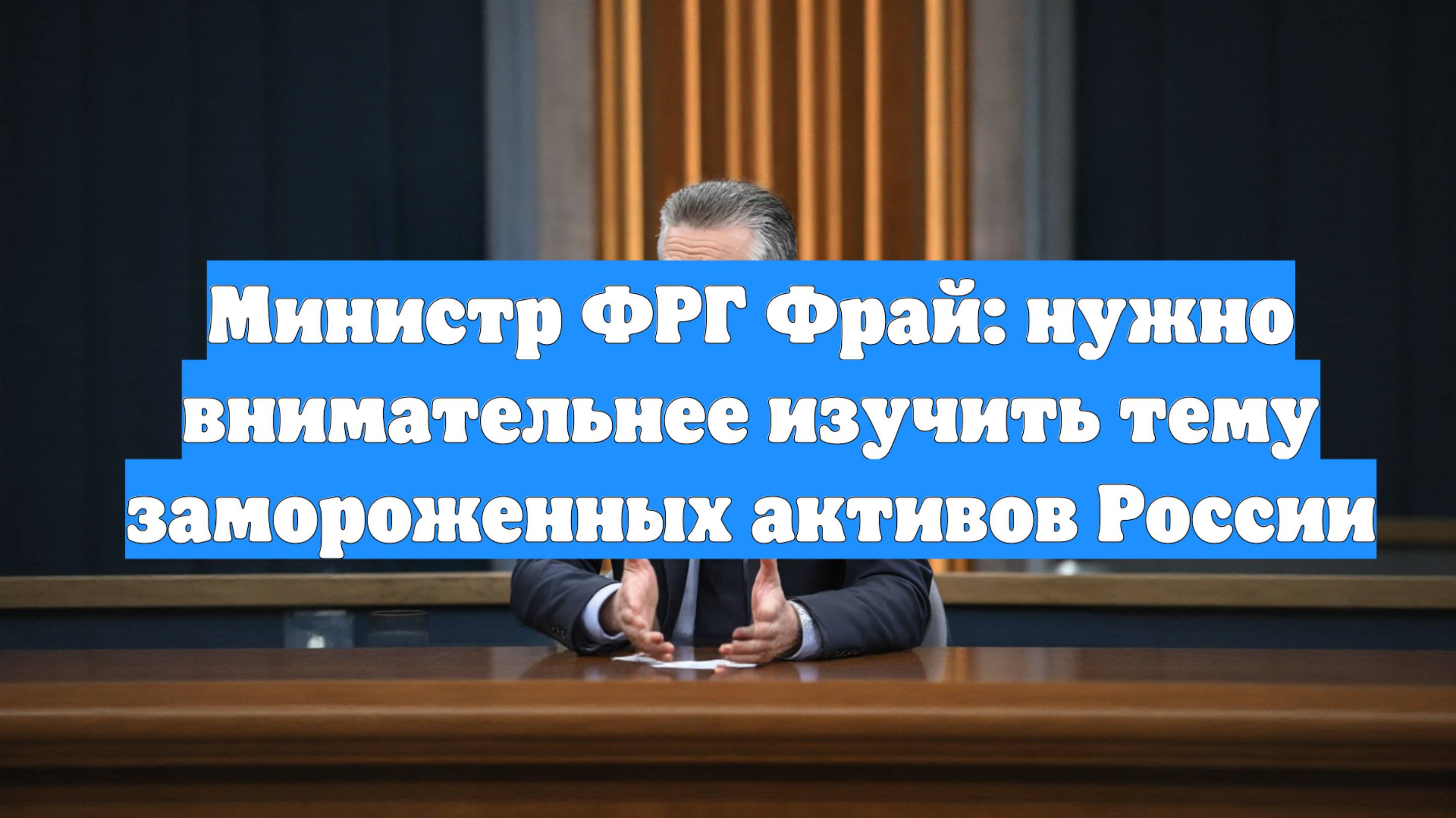 Министр ФРГ Фрай: нужно внимательнее изучить тему замороженных активов России