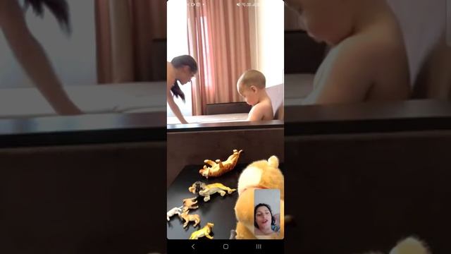 На видео связи с бабушкой Олей