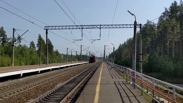 Паровоз Л-3095 на станции 771 км. Soviet L-3095 steam train on the 771 km statio