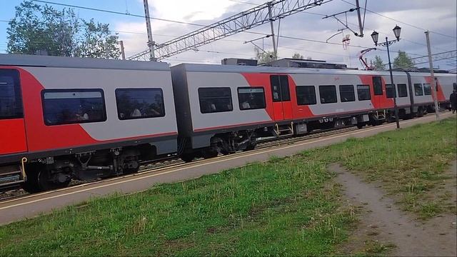 Двойной Скоростной Электропоезд Ласточка ЭС1П-004+ЭС2ГП-008 До станции Санкт-Петербург Малая Вишера