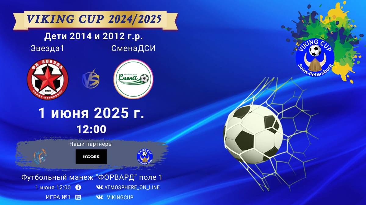 ФК "Звезда1" - ФК "СменаДСИ"/VIKING CUP, Игра №1, 01-06-2025 12:00