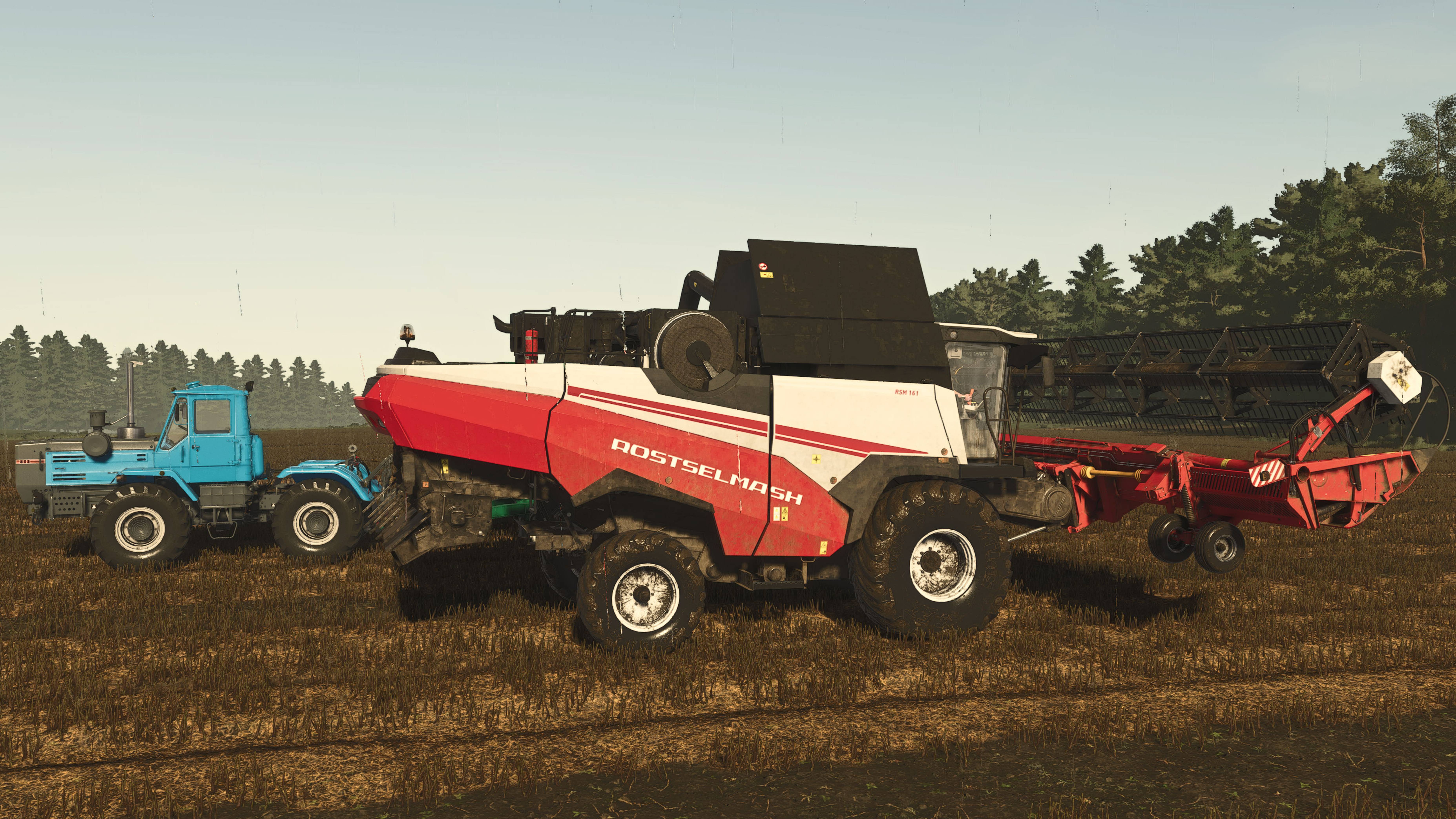 Farming Simulator 25 / Карта Szpakowo / Уборка рапса Ростсельмаш РСМ-161 + Т-150К + ПСТ24
