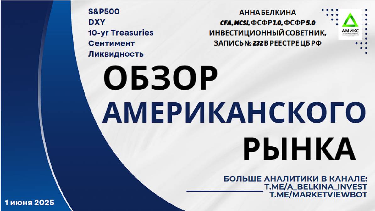 Обзор американского рынка – 1 июня 2025