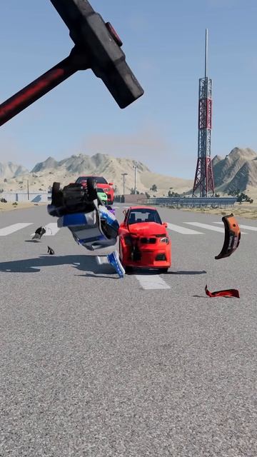 4awL7AYwokY - Colorful Small to Big Cars vs Hammer ｜ BeamNG.drive!