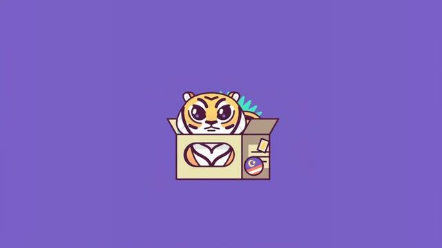 Тигрёнок в Коробке | Funny Tiger In a Box – Minimalism - Живые Обои