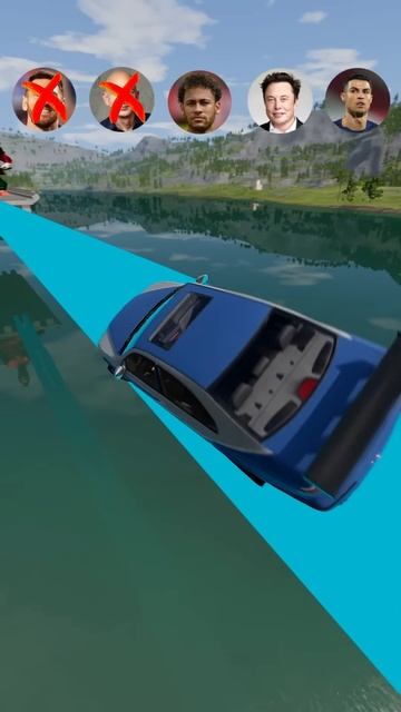 BE23xpMF8RA - Ronaldo vs Messi vs Neymar vs Elon Musk vs Bezos Jump Challenge - Beamng.Drive!