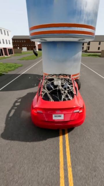 G89YI-CABb0 - Car vs Bollard - BeamNG.drive! #shorts