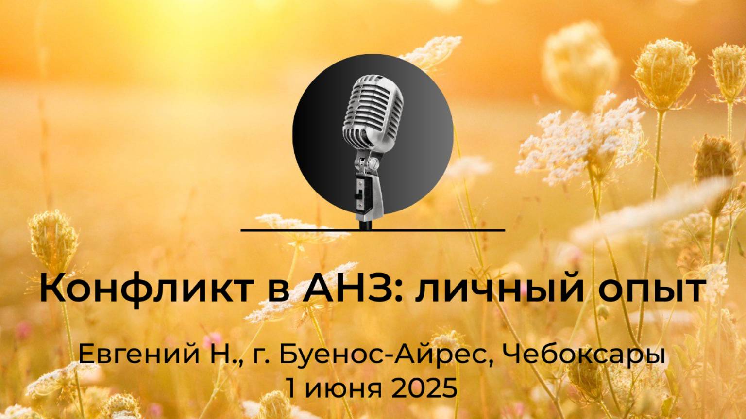 "Конфликт в АНЗ: личный опыт" Евгений Н., Буенос-Айрес, Аргентина, Чебоксары, 1.06.2025