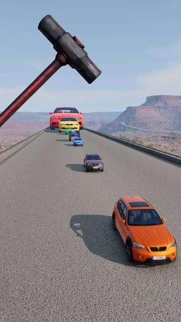 C8nHwoNpEnc - Colorful Small to Giant Cars vs Hammer ｜ BeamNG.drive!