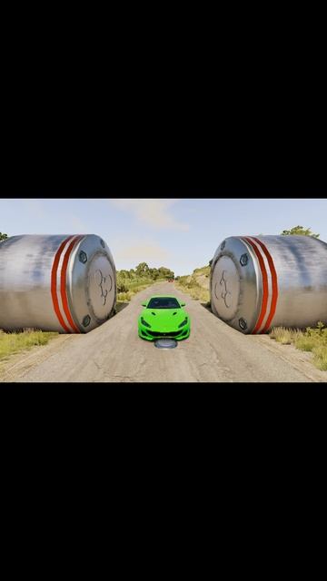 KqbP9H4wawU - Cars vs Bollards BeamNGdrive #shorts
