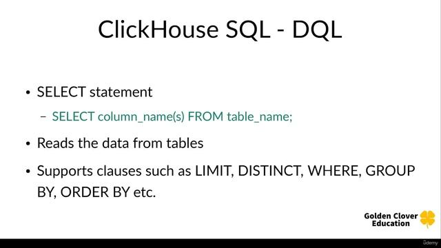 2 - ClickHouse SQL