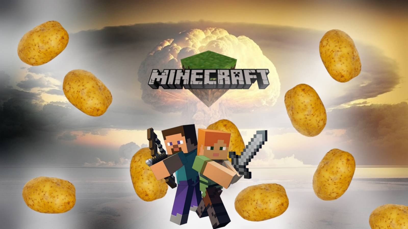 MineCraft бесплотные земли - плантации  картошки